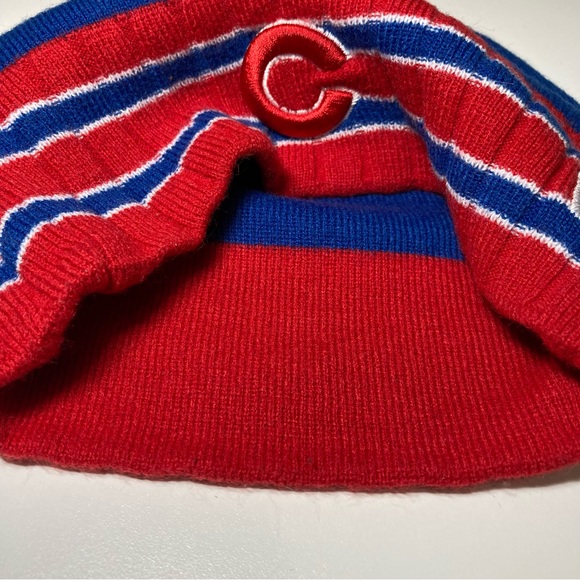 Chicago Cubs New Era MLB Beanie Knit Hat Cap Unisex One Size Cubbies Blue Red - Picture 14 of 14